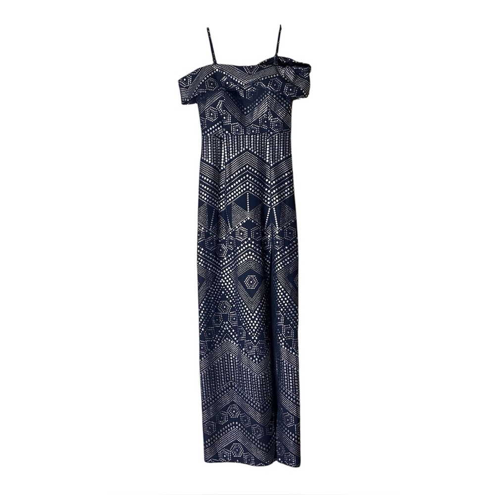 Laundry by Shelli Segal Embellished Popover Gown Dress 2 Wedding Guest - Picture 2 of 5
